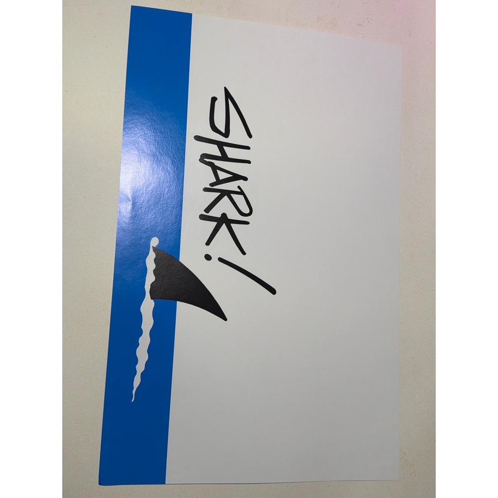 Graphic Shark Art Poster Unisex 19x12 White Excellent